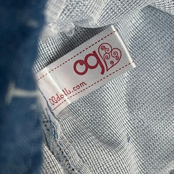 OG Dolls Battat Doll Skirt Blue White Palm Trees - Picture 3 of 4